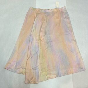 VINCE NWT $325 Pastel Fairy Wash Draped Midi Skirt 16 Women’s pink purple yellow